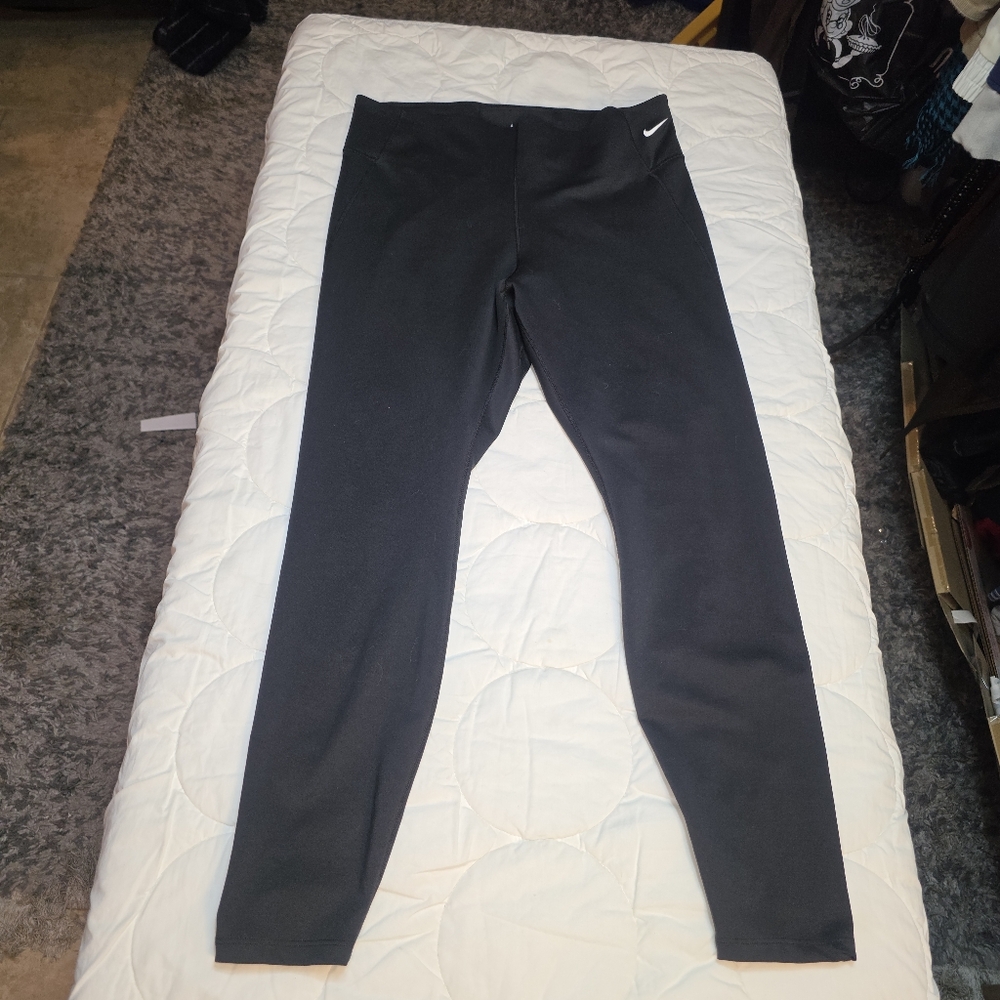 Nike Dri-Fit Black Leggings XL Womens Athletic Gym Compression Pants Stretch